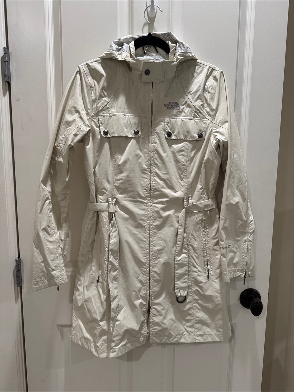 The North Face Women's Cream Hooded Trench Coat